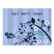 GET WELL SOON IN BLUE Postcard