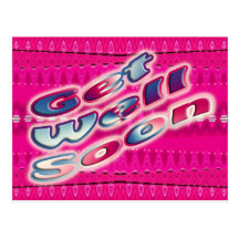 Get Well Soon Pink Post Cards