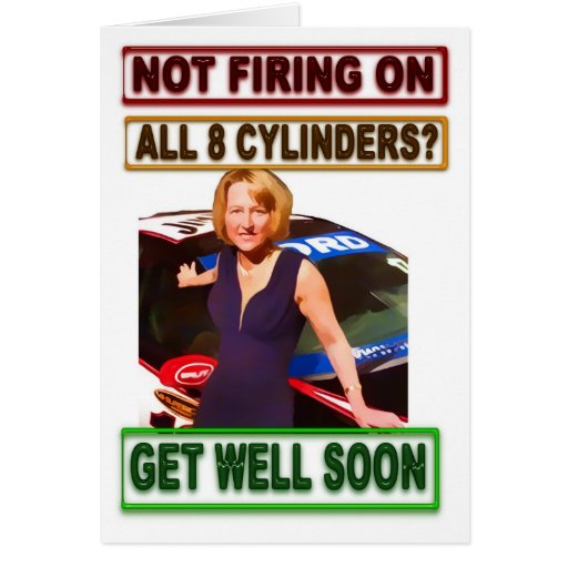 Get Well Soon, V8 Car theme Card Zazzle