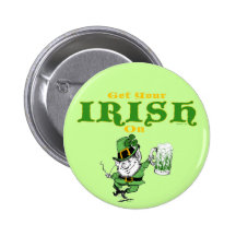 Get Your Irish On Leprechaun Button
