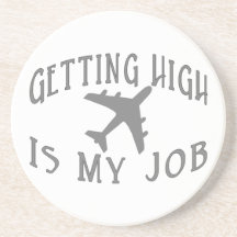 Getting High Airline Pilot Beverage Coasters