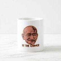 Ghandi Be The Change Coffee Mugs