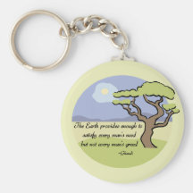 Ghandi Earth quote Key Chain
