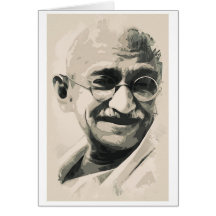 Ghandi smile greeting cards