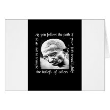 ghandi tread lightly greeting card