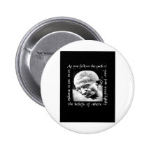 ghandi tread lightly pinback button