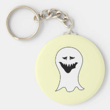 Ghost. Black and White. Keychain