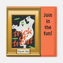 Ghostly Trick or treat Refrigerator Magnets