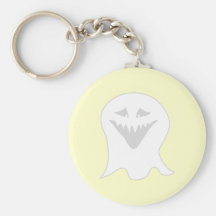 Ghoul Ghost. Grey and White. Keychain