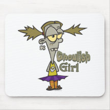 ghoulish girl zombie girl cartoon mousepads