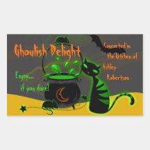 Ghoulish Green Halloween Baking Labels Stickers