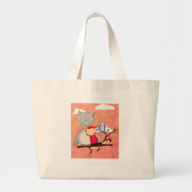 Giant Bat and girl on tree branch Canvas Bag