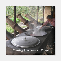 Giant Cooking Pots/Yunnan Province, China Fridge Magnet