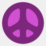 Giant Purple Peace Sign Round Stickers
