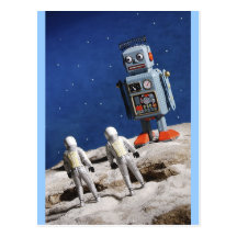 Giant Robot on the Moon Postcard