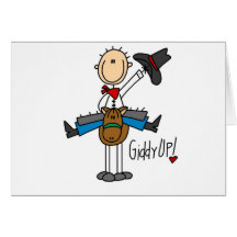Giddy Up Cowboy Tshirts and gifts Greeting Cards
