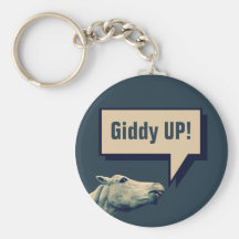 Giddy UP! Funny Talking Horse Key Chain