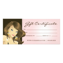 Gift Certificates Hair Salon Pretty Woman Pink Personalised Rack Card
