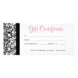 Gift Certificates Salon Spa Pink Damask Frame Rack Cards