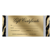Gift Certificates Tanning Salon Jewellery Black Go Personalised Rack Card