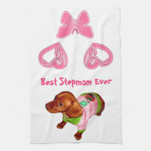 Gifts for a Stepmom Cute Puppy Best Stepmom Ever Hand Towels