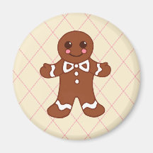 Gingerbread Boy Christmas Magnet