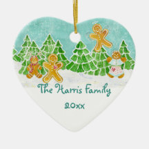 Gingerbread Family and Angel Ornament