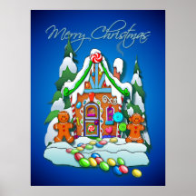 GINGERBREAD HOUSE by SHARON SHARPE Posters