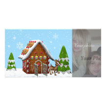 gingerbread house photocard photo card template