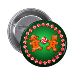 GINGERBREAD KIDS & CANDY by SHARON SHARPE Pinback Button