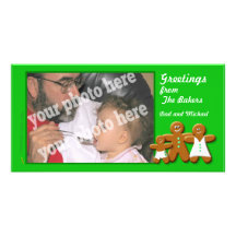 Gingerbread Man, Woman and Boy Photo Card Template