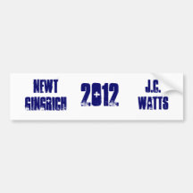 Gingrich Watts (navy distressed style) Bumperstick Bumper Stickers