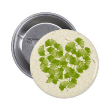 Ginkgo Leaf Heart Buttons