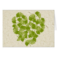 Ginkgo Leaf Heart Card