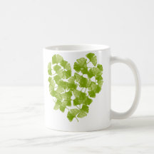 Ginkgo Leaf Heart Coffee Mugs