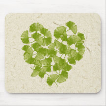 Ginkgo Leaf Heart Mouse Mats