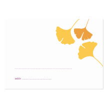 Ginkgo leaves wedding escort seating place card business card