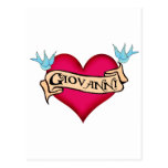 Giovanni - Custom Heart Tattoo Post Cards