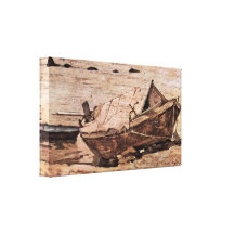 Giovanni Fattori - beach with small boat Canvas Prints