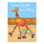 Giraffe at Roller Skating Rink invitations