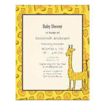 Giraffe Baby Boy Shower Invitation
