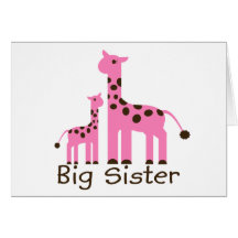 Giraffe Big Sister Greeting Card