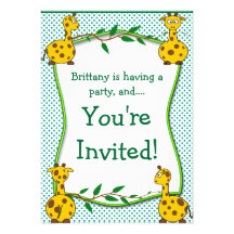 Giraffe Birthday Party Invitation