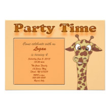 Giraffe Birthday Party Invitation