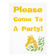 Giraffe Birthday Party Invite.