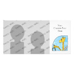Giraffe Driving a Car. Photo Cards