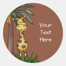 Giraffe envelope Seals and Stickers