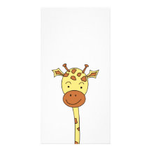 Giraffe Facing Forwards. Cartoon. Photo Card Template