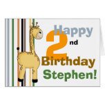 Giraffe :: Happy 2nd Birthday Card