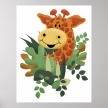 Giraffe Jungle Safari Art Print